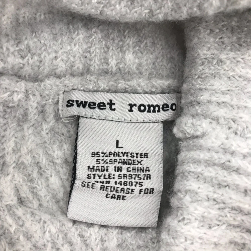 Sweet Romeo Light Gray Knit Turtleneck Sweater, NWT - Picture 6 of 7